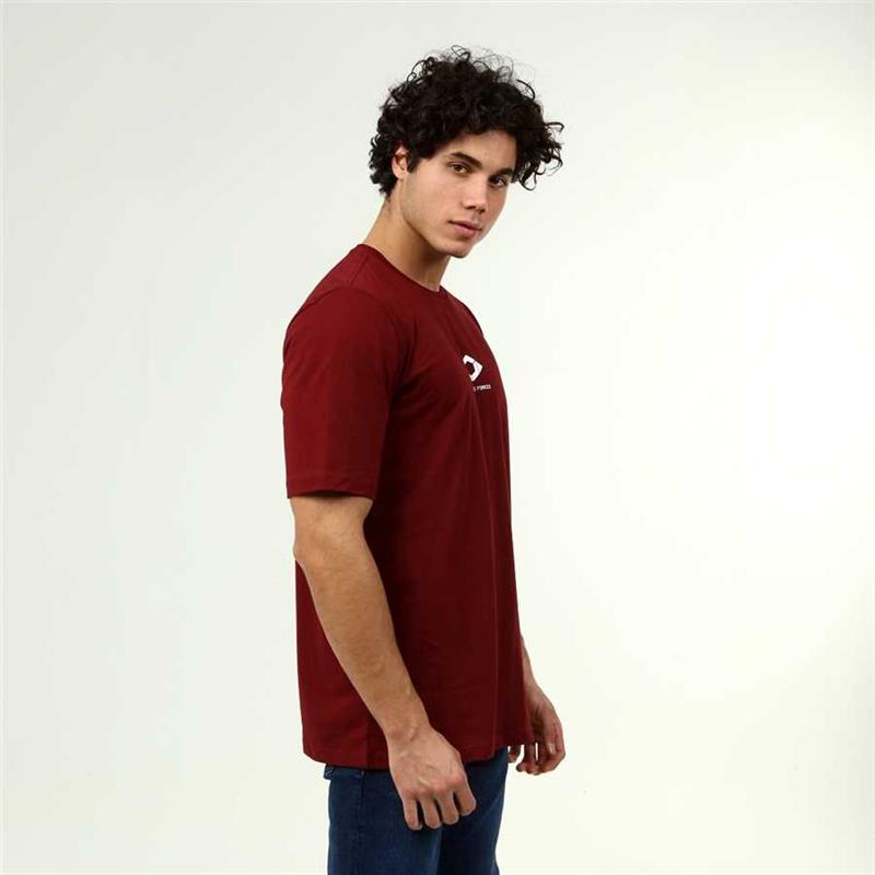 Men's Active Style Cotton Burgundy T-Shirt