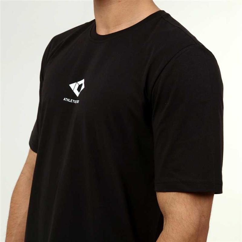 Schwarzes T-Shirt aus Baumwolle im Active-Stil für Herren
