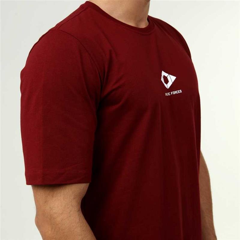 T-Shirt aus Baumwolle im Active-Stil für Herren in Burgunderrot